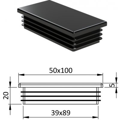 Kovoinox Krytka plastová 50 x 100 mm – Hledejceny.cz