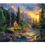 Norimpex Diamantové malování Chata u brodu 30 x 40 cm – Zbozi.Blesk.cz