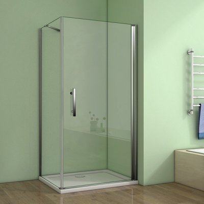 H K Obdélníkový sprchový kout MELODY D1 80x100 cm s jednokřídlými dveřmi včetně sprchové vaničky z litého mramoru MELODYD180100/THOR-10080
