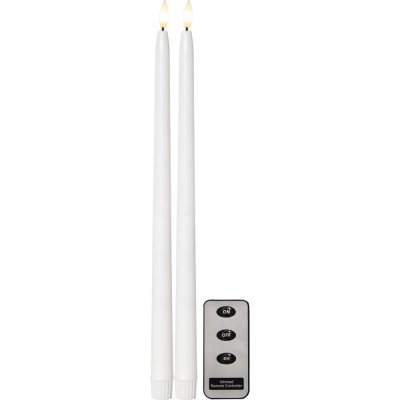 Star trading 2x LED dlouhá svíčka FLAMME SLIM s dálkovým ovládáním V.38 cm bílá – Hledejceny.cz