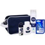 Nivea Men balzám po holení 100 ml + gel na holení 200 ml + kuličkový antiperspirant 50 ml + balzám na rty 4,8 g + kosmetická taška dárková sada – Zboží Mobilmania