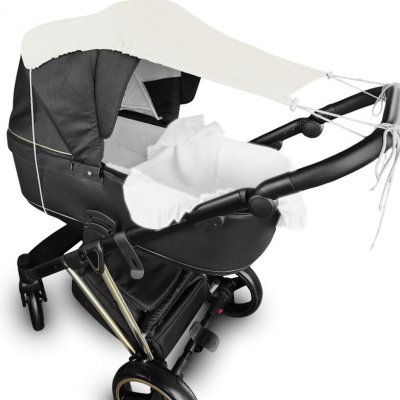 Baby Nellys Mušelínová stříška NATURE smetanová – Zboží Mobilmania