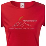 Dámské tričko Paragliding Where freedom has no limits Červená – Zboží Dáma