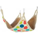 Flamingo Závěsná hamaka pro hlodavce a fretky Fizi mix s barevnými tečkami 38 x 38 cm – Hledejceny.cz