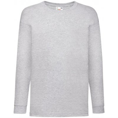 Fruit of the Loom Tričko Valueweight dlouhý rukáv tmavě šedý melír – Zboží Mobilmania