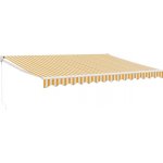 vidaXL Zatahovací markýza žlutá a bílá 4,5 x 3 m textil a hliník – Zboží Mobilmania