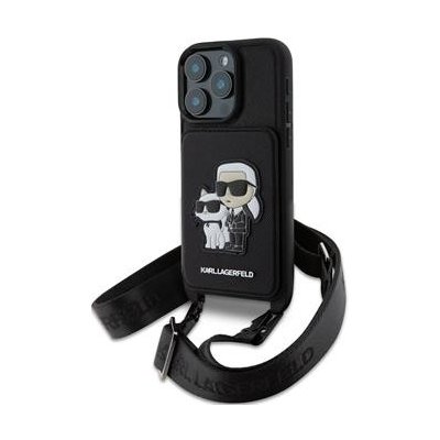 Karl Lagerfeld Saffiano Crossbody Popruh Karl and Choupette Kryt pro iPhone 16 Pro Black – Sleviste.cz