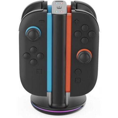 iPega SW2051 Nabíjecí Stanice s RGB pro JoyCon Ovladače Nintendo Switch 2 Black – Zboží Živě