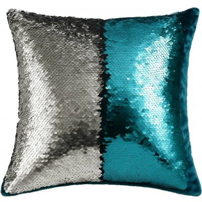 Home Elements Polštář s flitry modro stříbrný 40x40 – Zboží Dáma