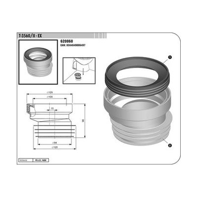 WC manžeta excentrická T-3560/II-EX SAM – Zboží Mobilmania