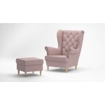 Fronti ušák King III růžové malmo 61 + taburet – Hledejceny.cz