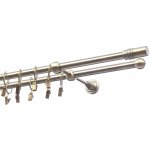 Garnyze-levne Kovová garnýže Cilinder dvouřadá mosaz 16/16mm 240 cm – Sleviste.cz