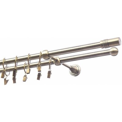 Garnyze-levne Kovová garnýže Cilinder dvouřadá mosaz 16/16mm 240 cm – Sleviste.cz