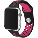 Bomba Sportovní silikonový řemínek pro Apple Watch Velikost ciferníku Apple watch: 42/44/45mm, Barva řemínku: Černá - silně růžová SN10-42_45MM-BLACK_ROSE – Zbozi.Blesk.cz