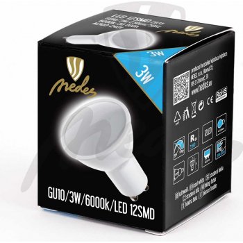 Nedes LED žárovka 3W GU10 6000K Studená bílá 250lm