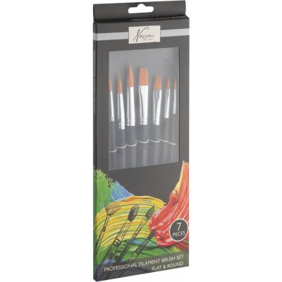 Grafix Nylonové štětce Nassau Fine Art 7 ks pro akryl, akvarel a olej – Zboží Dáma