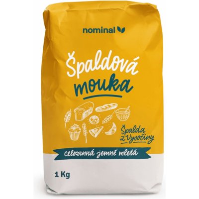 Nominal Špaldová mouka celozrnná, jemně mletá 1000 g – Zboží Dáma