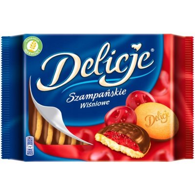 Delicje Šampaňské třešňové piškoty v čokoládě 294 g – Zboží Dáma