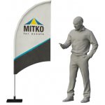 MITKO Reklamní vlajka Rider S (80x160 cm) s hliníkovým stožárem – Oblouk – Hřeb s ocelovým rotátorem ⌀ 20 mm – Hledejceny.cz