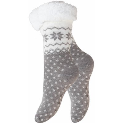 Aydemir dámské zateplené vánoční ponožky Šedá