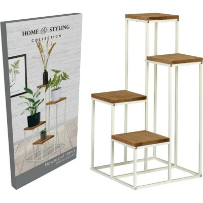 H & S COLLECTION Stojan na květináče 34 x 34 x 67 cm bílý KO-HX9100330 – Zboží Dáma