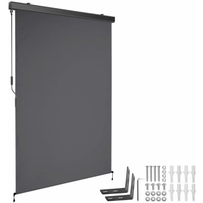 tectake 406136 svislá markýza eloise se 2 nástěnnými držáky - 120 x 250 cm,tmavě šedá – Sleviste.cz