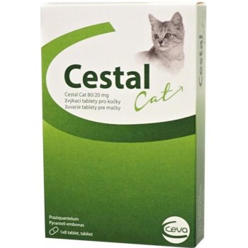 Cestal Cat žvýkací tablety pro kočku 80 / 20mg 8 tbl