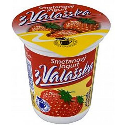 Mlékárna Valašské Meziříčí Smetanový jogurt z Valašska jahoda s vanilkou 150 g – Zboží Dáma