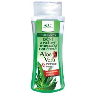 Bione Cosmetics Aloe Vera dvoufázový zklidňující oční a pleťový odličovač 255 ml