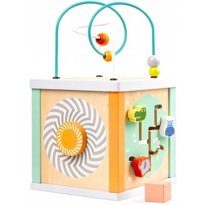 Derrson dřevěná motorická kostka pastelová 5v1 – Sleviste.cz