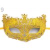 Karnevalový kostým maska škraboška s glitry zlatá