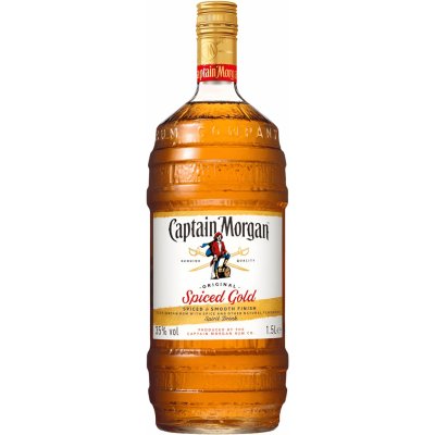 Captain Morgan Original Spiced Gold Barrel Bottle 35% 1,5 l (holá láhev) – Zboží Mobilmania