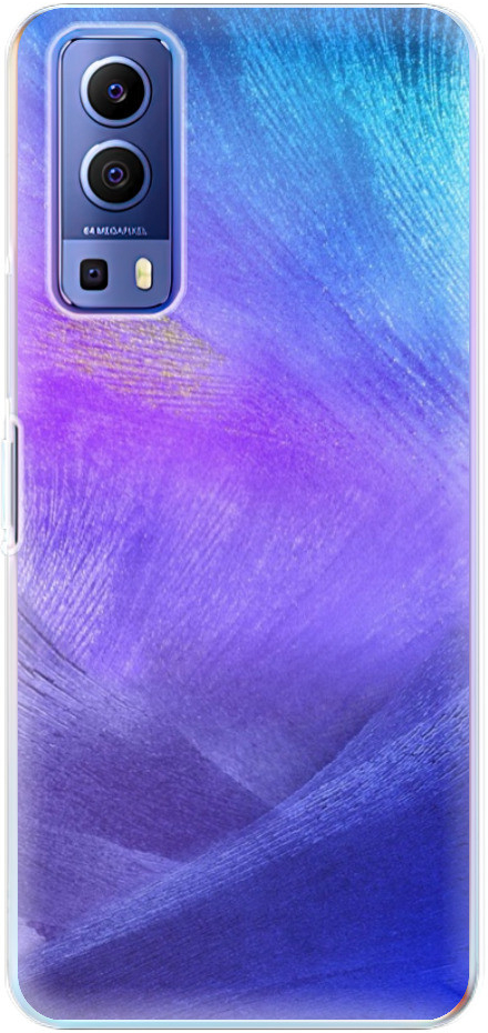 Pouzdro iSaprio - Purple Feathers Vivo Y72 5G