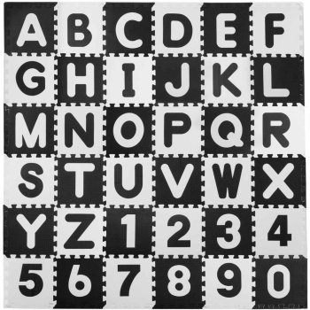 Ricokids Pěnová puzzle podložka s kouzlem písmen. 30x30 cm 36 ks.