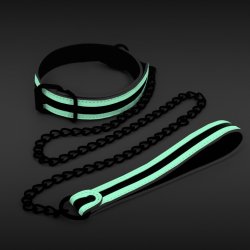 NS Novelties GLO In The Dark Bondage Collar and Leash