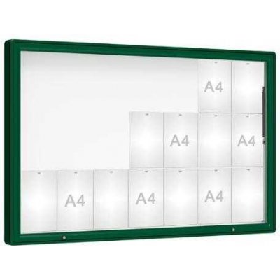 PROCITY Venkovní vitrína model 2000, 21 x A4, plexi, zelená | Zboží Auto