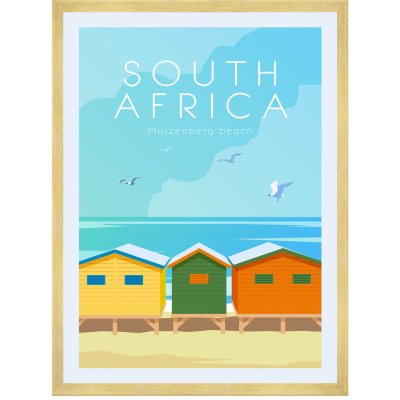 Plakát Země Jižní Afriky 30X40 cm + zlatý rám – Hledejceny.cz