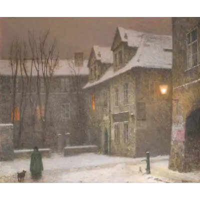 Obrazy - Schikaneder, Jakub: Maltézské náměstí v mlze - reprodukce obrazu – Zboží Mobilmania