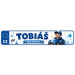 Bezvadary.cz | Dětská SPZ na přání se jménem pro malého závodníka 20x4,2 cm / PVC plast 3mm / se sadou 2ks přísavek dz1 – Hledejceny.cz