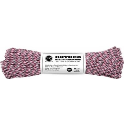 Paracord Šňůra Rothco nylon 550LB 30 m 4 mm růžová camo – Zboží Dáma
