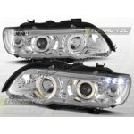 BMW X5 E53 1999-03 PŘEDNÍ ČÍRÁ SVĚTLA ANGEL EYES CHROM – Hledejceny.cz