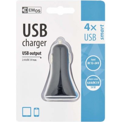 EMOS USB ADAPTÉR SMART AUTO 6.8A – Sleviste.cz