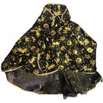 Čarodějnický plášť s kloboukem pavučina černo-zlatý – Sleviste.cz