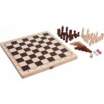 ŠACHY a VRHCÁBY dřevěné + backgammon 3v1 – Zboží Dáma