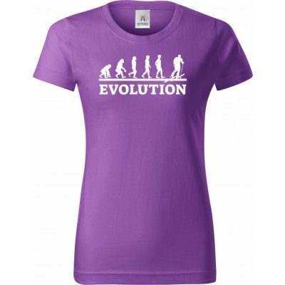 Evolution skialpy bílý tisk Dámské tričko Basic – Sleviste.cz