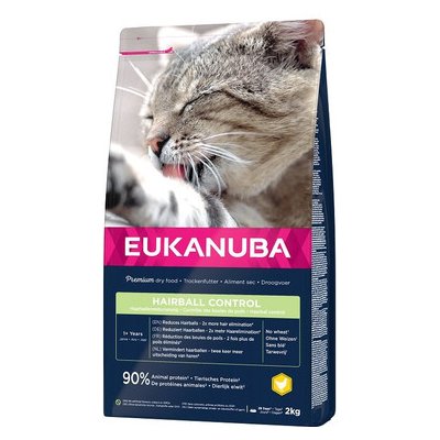 Eukanuba Cat Hairball Control Adult All Breeds Chicken & Liver 2 kg