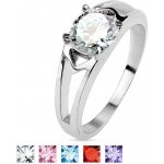 Šperky eshop ocelový prsten s ozdobnými výřezy a zirkonem HH17.14 Aqua modrá – Hledejceny.cz