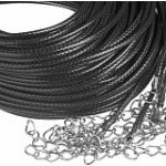 Voskovaná šňůrka 1,5mm se zapínáním, 44cm, černá – Zboží Dáma