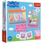 Trefl 2v1 + pexeso Prasátko Peppa/Peppa Pig 27,5x20,5cm v krabici 28x28x6cm – Zboží Živě