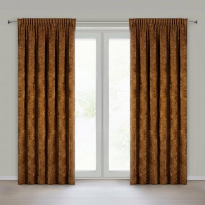 EUROFIRANY ZATEMŇOVACÍ ZÁVĚS NA PÁSCE NESKA 140X270 CM MEDOVÝ – Hledejceny.cz